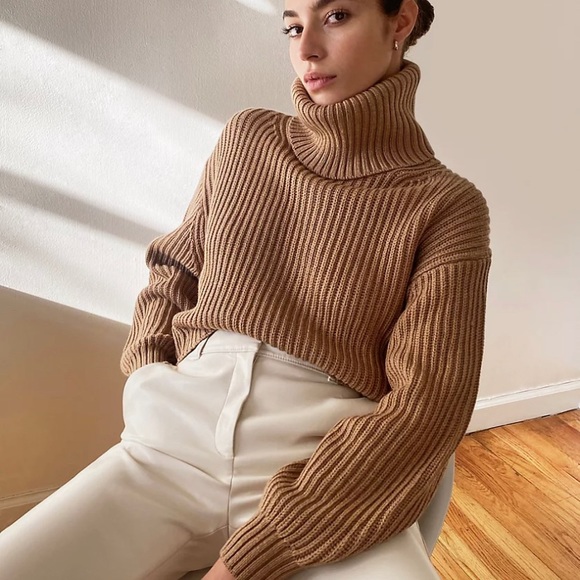 NWOT Babaton Guell Sweater in Dark Sand Brown - Picture 1 of 10